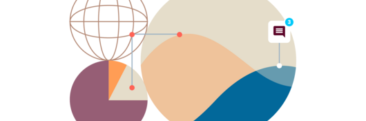 Illustration of a pie chart and graphs